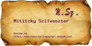 Mititzky Szilveszter névjegykártya